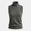 FJØRNA men's knit turtleneck top, soft and cozy, shown in a natural pose with a close-up of the textured knit fabric.