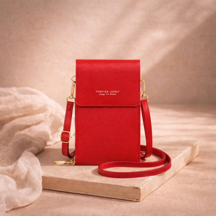 FJØRNA women's crossbody bag with adjustable strap and sleek design, featuring a spacious main compartment and stylish details.