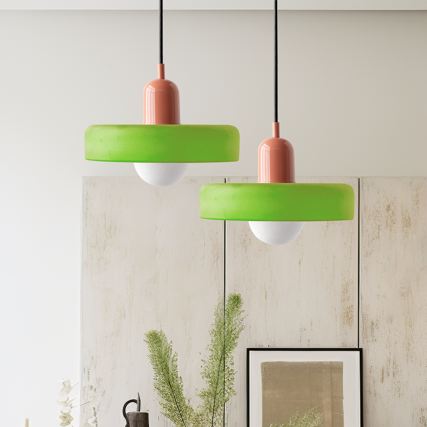 Colorful Glass Pendant Lamp with Adjustable Suspension