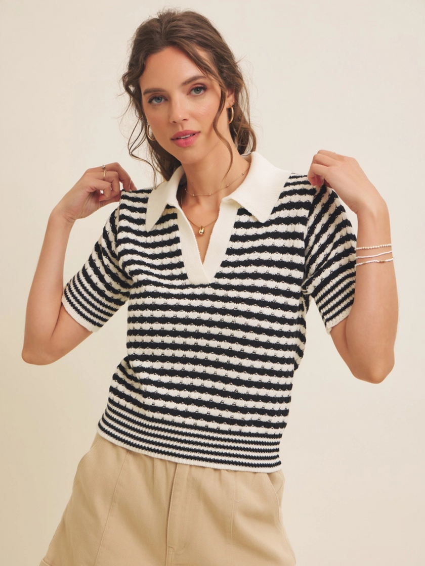 Women’s Striped V-Neck T-Shirt