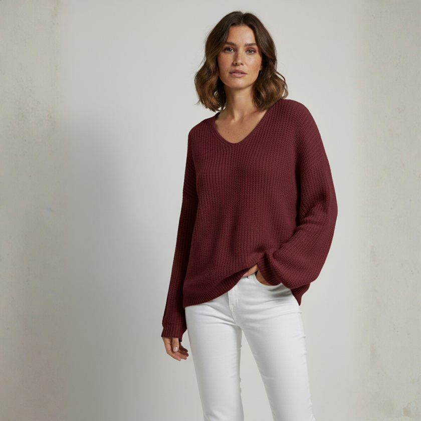 Casual Pullover Sweater Pink