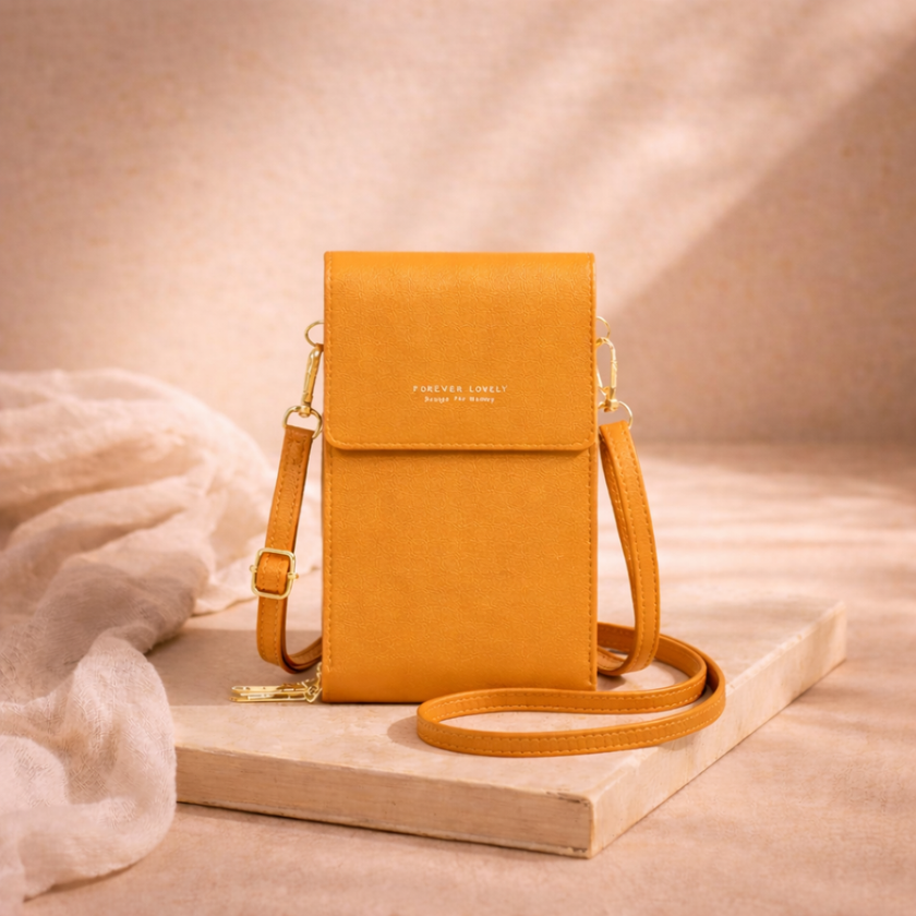 FJØRNA women's crossbody bag in neutral color with adjustable strap and minimalist design, perfect for everyday use.