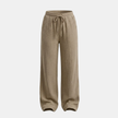 Women’s lightweight cotton wide-leg trousers by FJØRNA, casual pants with relaxed fit and flowing silhouette.