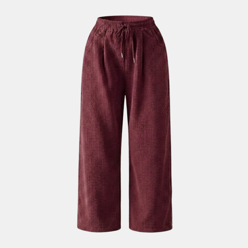 FJØRNA men's corduroy wide-leg trousers with a relaxed fit, featuring a comfortable, stylish design and classic corduroy texture.
