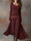 Charcoal Knit Maxi Dress For Women