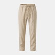 FJØRNA men's linen blend straight leg trousers with drawstring and relaxed fit, casual pants for comfortable everyday wear.