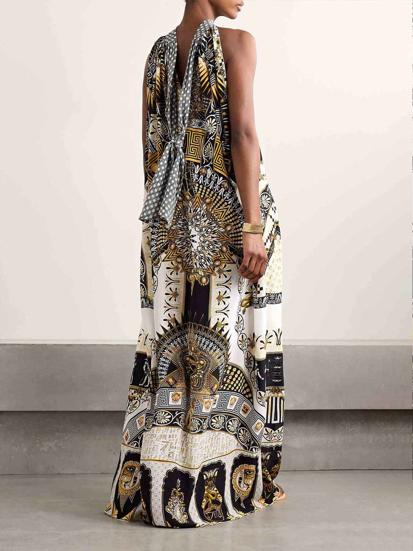 Unique Retro Gorgeous Pattern Print Women's Maxi Dress - Summer