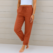 FJØRNA Lori™ premium breathable pants with elastic waistband, showcasing lightweight, comfortable fabric and relaxed fit.