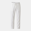 Men's linen blend straight leg trousers by FJØRNA with drawstring waist, relaxed fit, comfortable casual pants.