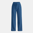 FJØRNA women's wide leg trousers with elastic waist and pleated design, featuring a relaxed fit and flowing fabric.