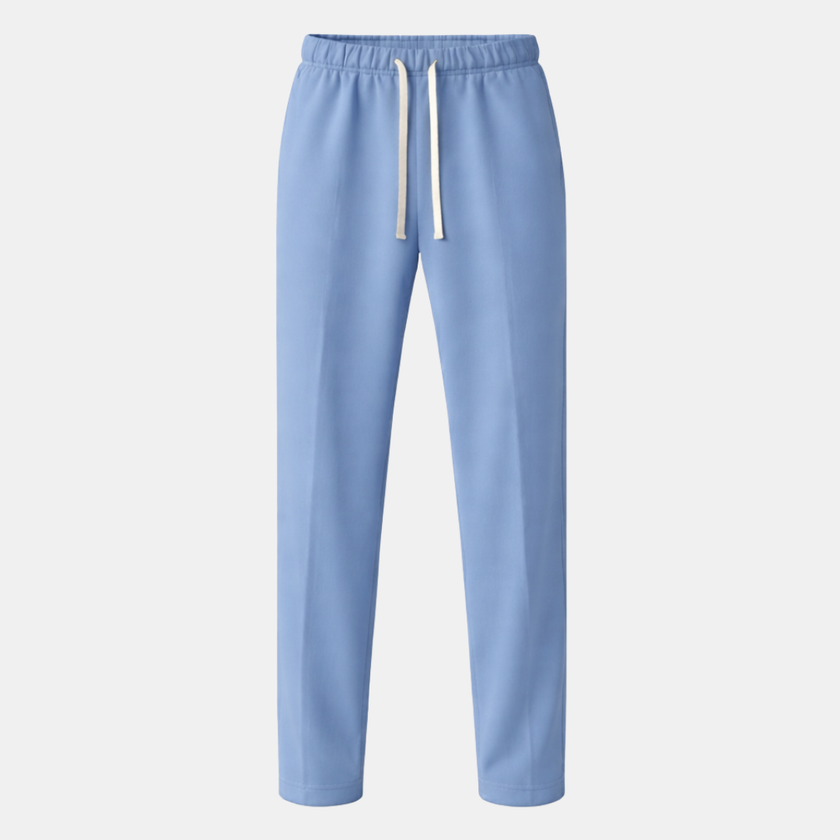 Men's wide-leg drawstring joggers from FJØRNA with relaxed fit and comfortable waistband, shown in dark fabric.