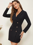 Elegant Black Blazer Dress - 1