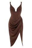 FJØRNA satin midi dress for women, sleeveless with a smooth finish, ideal for evening wear and special occasions.