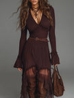 FJØRNA mesh pleated midi dress, casual women's dress with lightweight fabric and flowing pleats, stylish and comfortable for everyday wear.