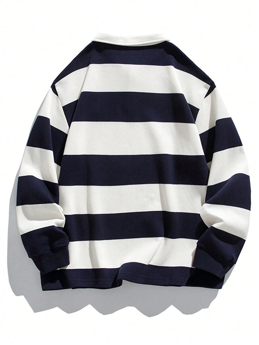Striped Long Sleeve Sweatshirt - 2
