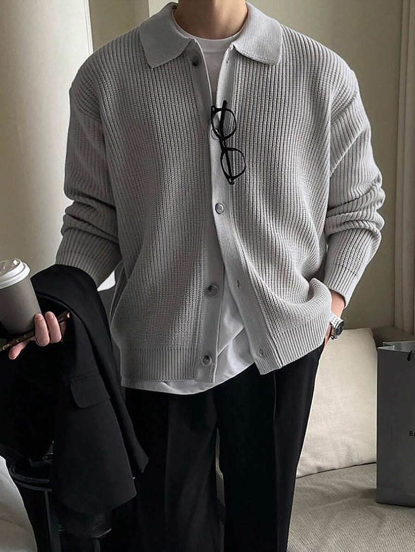 Casual Cardigan Camel Knit - 3