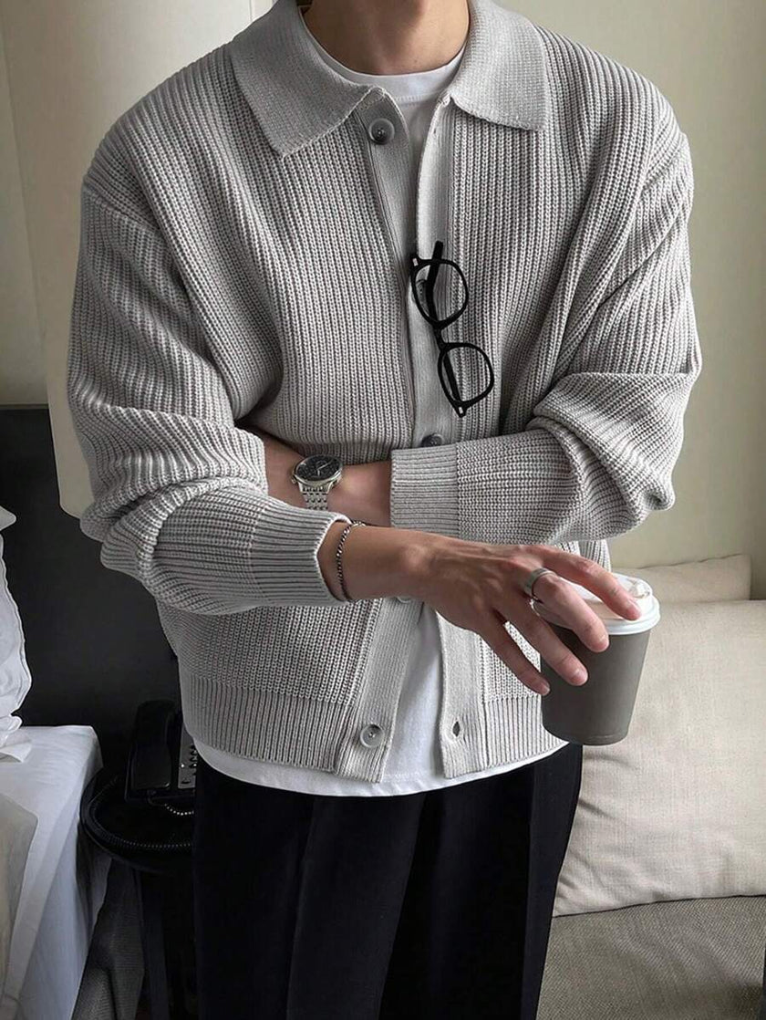 Casual Cardigan Camel Knit - 7