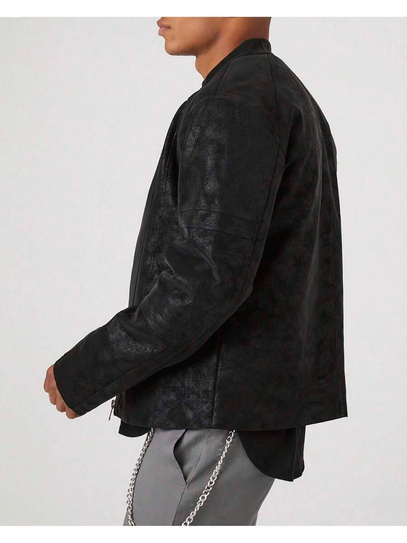 Faux Leather Trucker Jacket