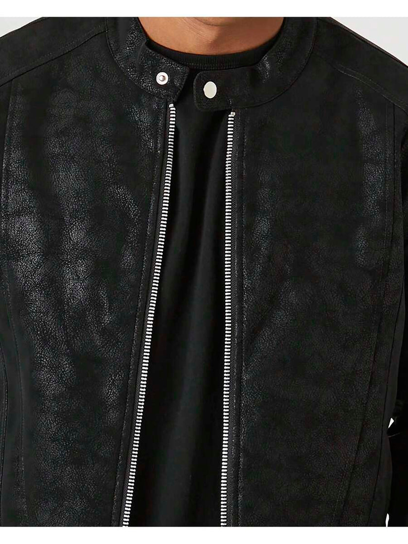 Faux Leather Trucker Jacket