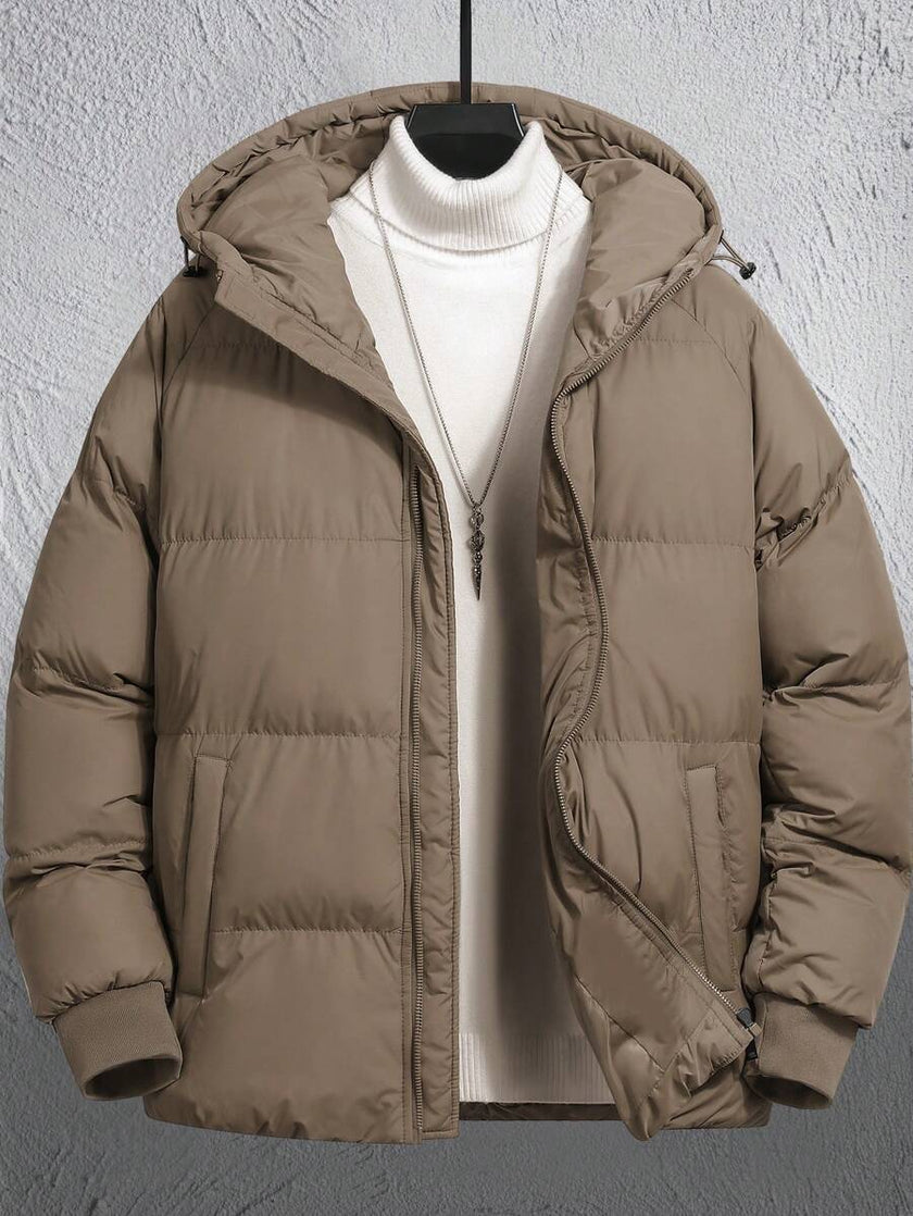 Casual Padded Jacket Khaki - 14