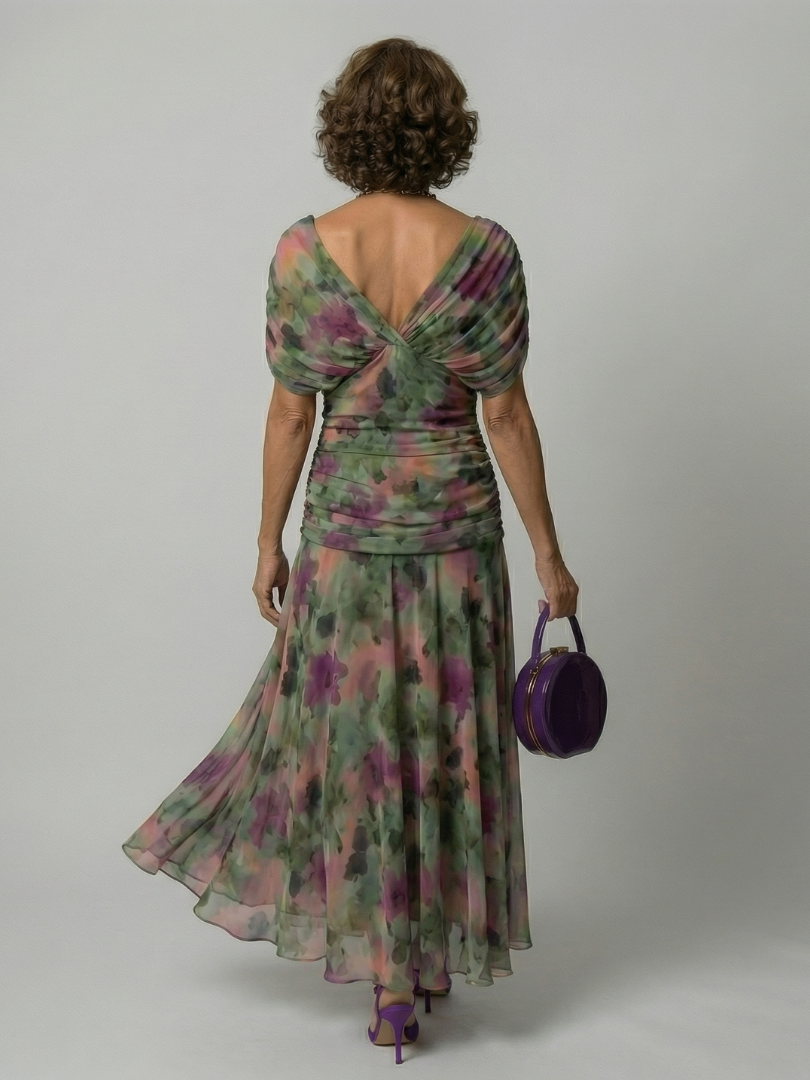 FJØRNA elegant off-shoulder midi dress for women, form-fitting bodycon style in a sophisticated design.
