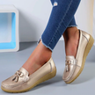 FJØRNA Comely Flex Orthopedic Loafer, black leather shoe with cushioned insole and slip-on design, suitable for comfortable everyday wear.