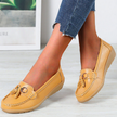 FJØRNA Comely Flex Orthopedic Loafer showing a sleek black leather design with cushioned insole and slip-on style.