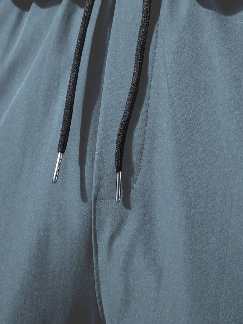 Black Cargo Trousers Drawstring