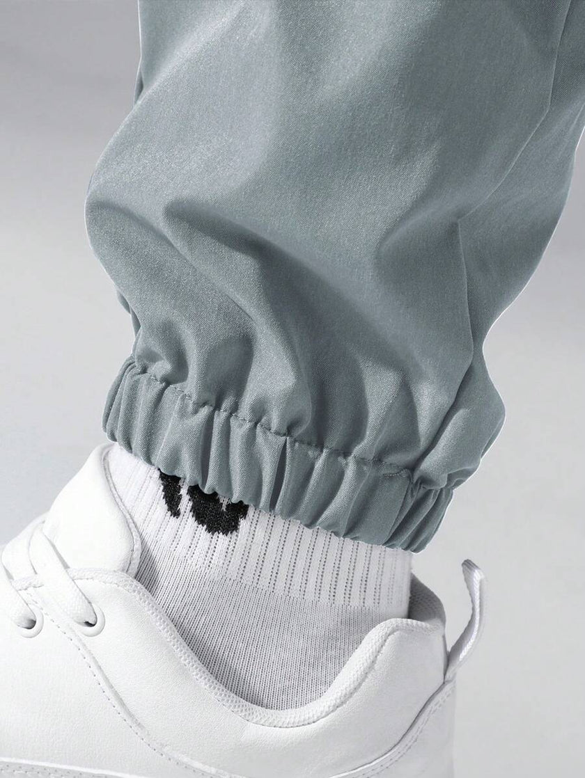 Black Cargo Trousers Drawstring