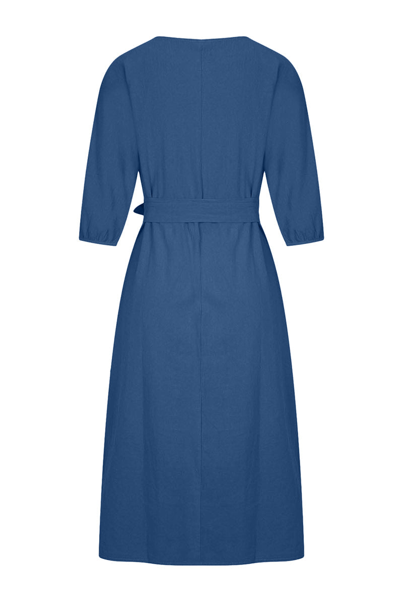 Flowy midi dress for women by FJØRNA featuring elegant Bardot neckline and lightweight fabric, perfect for stylish occasions.
