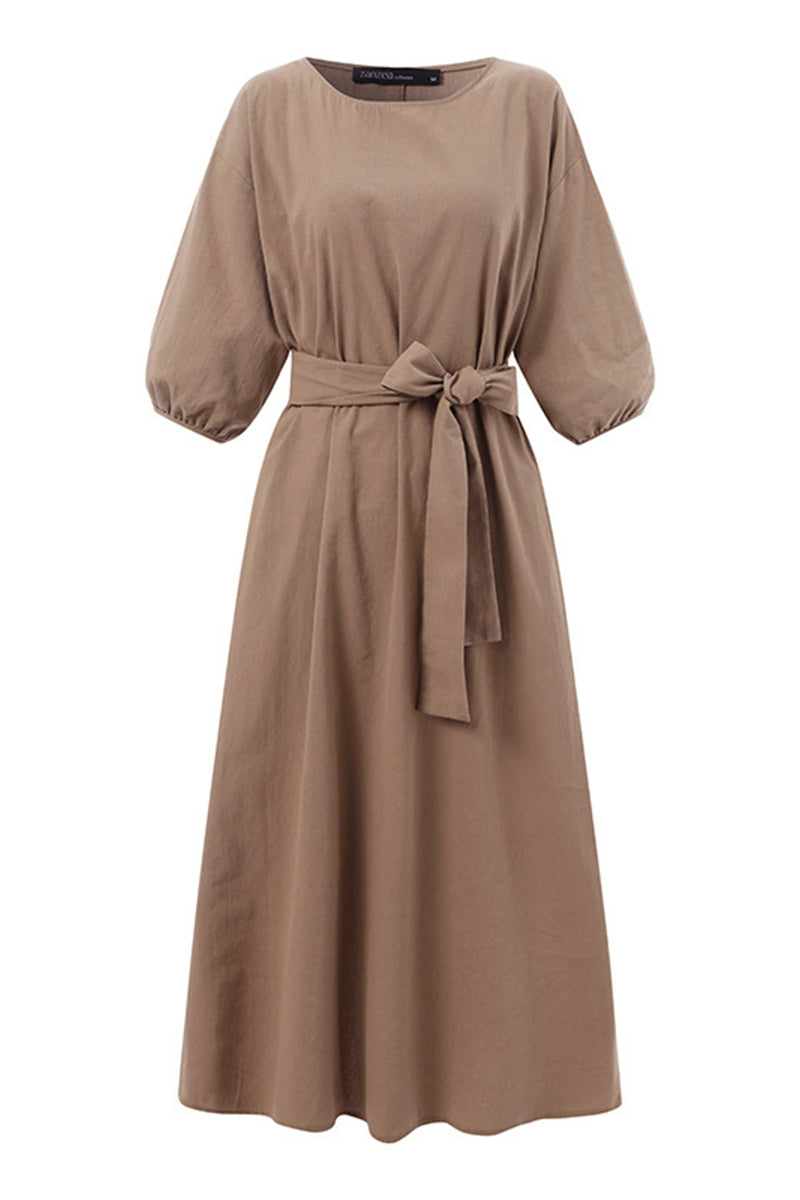 Flowy Bardot midi dress for women by FJØRNA featuring elegant design and soft fabric, perfect for stylish occasions.
