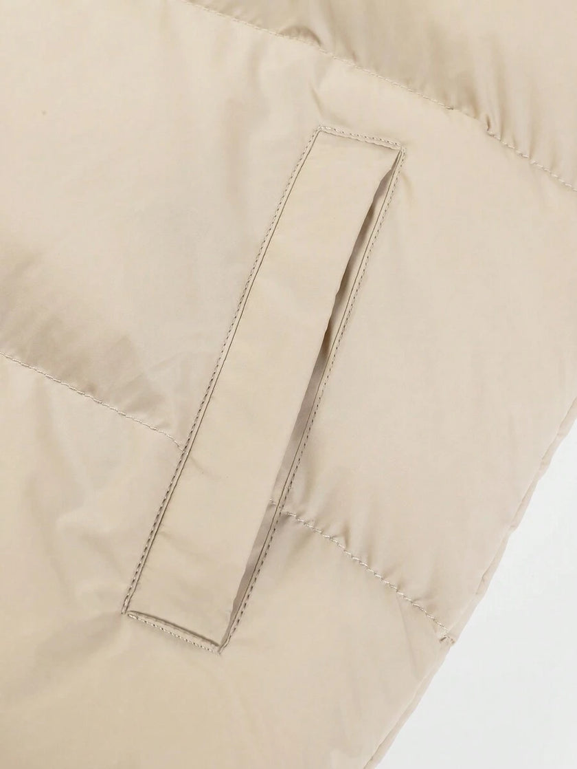 Casual Padded Jacket Khaki - 5