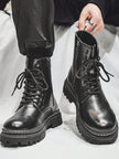 Comfortable High Top Boots Black - 4