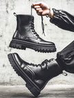 Comfortable High Top Boots Black - 3