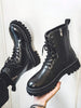 Comfortable High Top Boots Black - 1