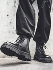 Comfortable High Top Boots Black - 5