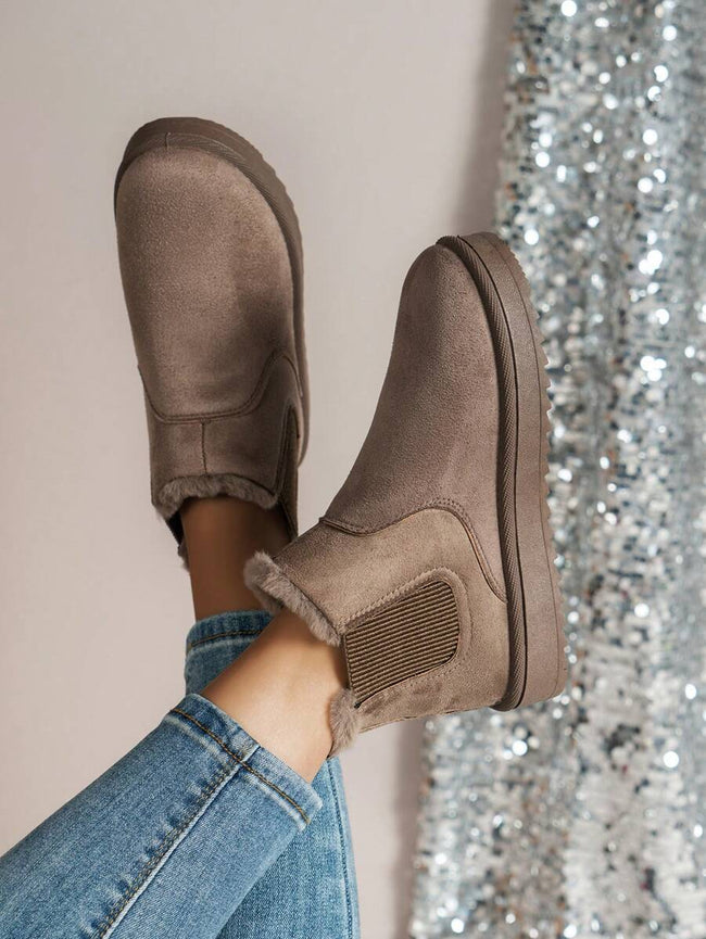 Plush Snowboots Ankle Khaki - 2