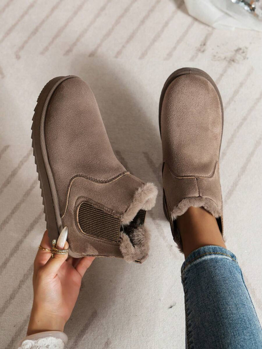 Plush Snowboots Ankle Khaki - 3