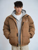 Padded Hooded Jacket Khaki - 1