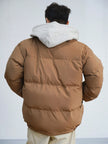 Padded Hooded Jacket Khaki - 2