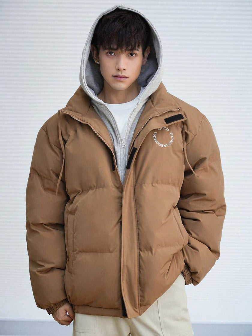 Padded Hooded Jacket Khaki - 6