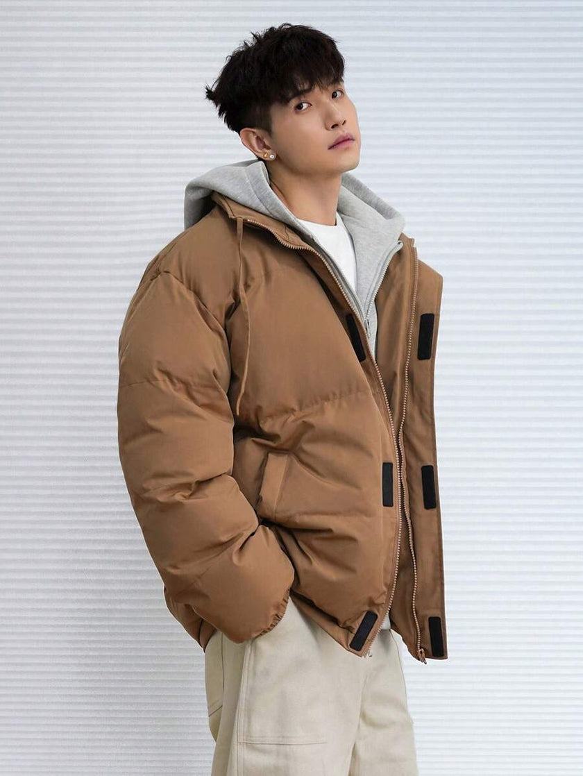 Padded Hooded Jacket Khaki - 7