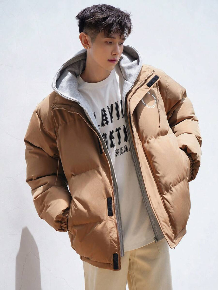 Padded Hooded Jacket Khaki - 8