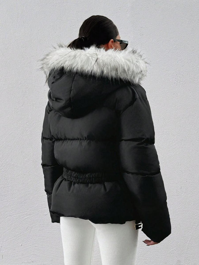 Padded Winter Coat Black - 2