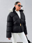 Padded Winter Coat Black - 8