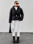 Padded Winter Coat Black - 4