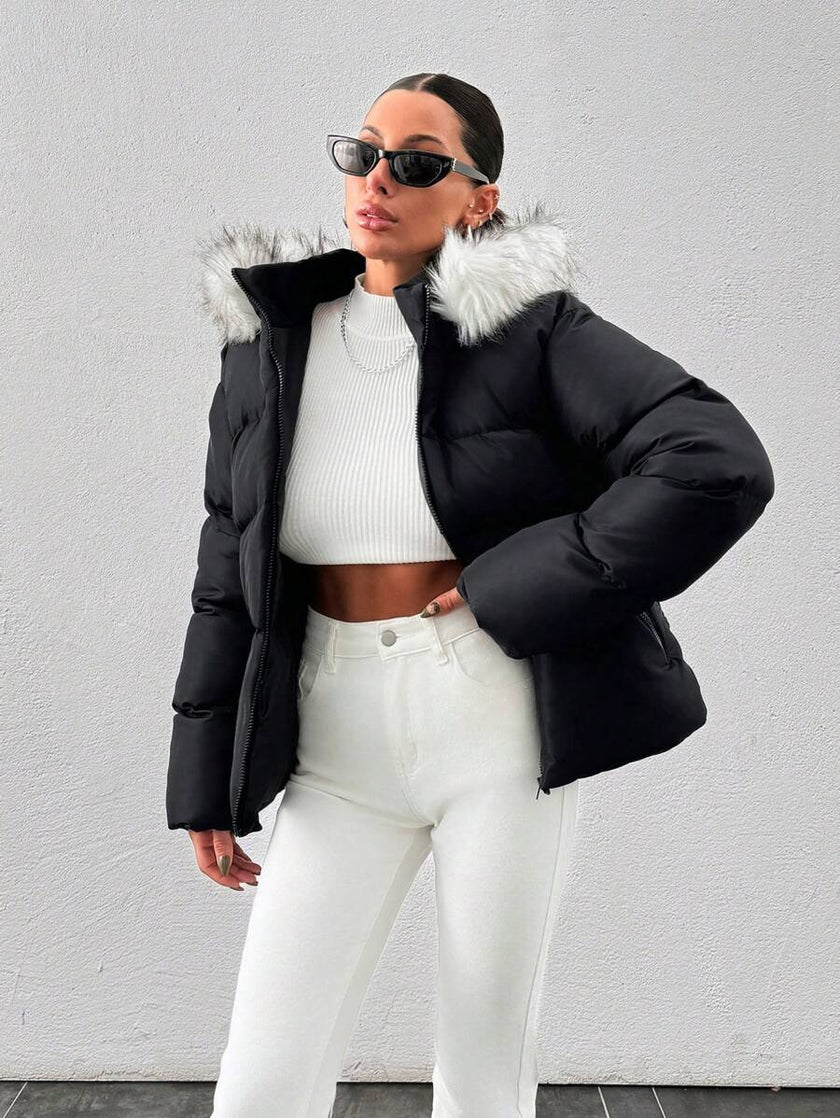 Padded Winter Coat Black - 5