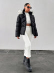 Padded Winter Coat Black - 6