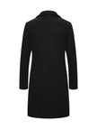 Solid Woolen Overcoat Black - 2