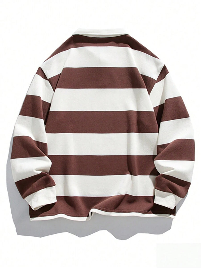 Striped Long Sleeve Sweatshirt - 5